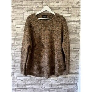 Zara Knit Women's Brown Rust Turtleneck Bell Sleeve Cropped Sweater SZ L NWOT